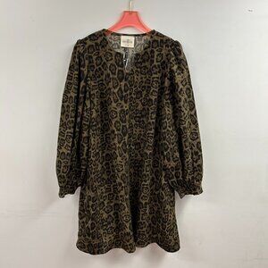 Leopard Print Long Sleeve Swing Dress - C5382 - Umgee Usa